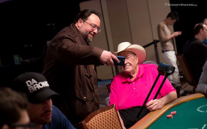 Todd Brunson takes a selfie with his father Doyle Brunson