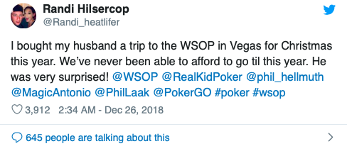 太太圣诞节送丈夫WSOP赛程套餐，圆梦顶级扑克体验