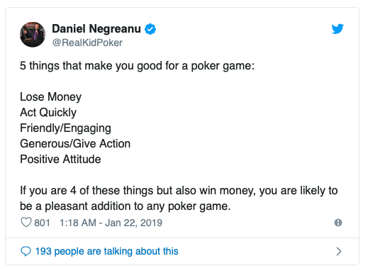 Daniel Negreanu眼中适合打牌和不适合打牌玩家们的各自5个特点